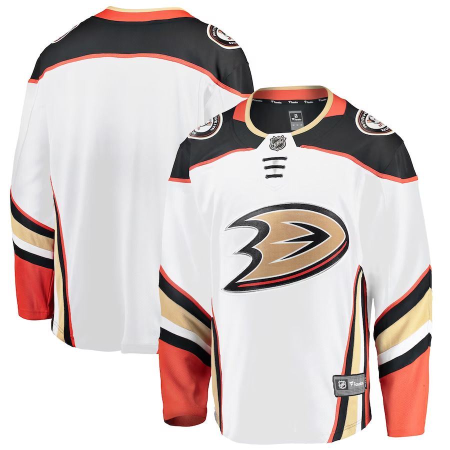 Men Anaheim Ducks Fanatics Branded White Breakaway Away NHL Jersey